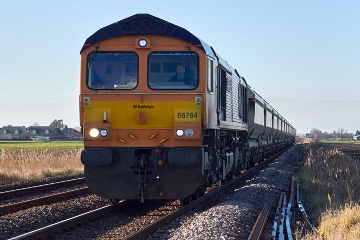 GBRf class 66764 at Tuves on Saturday the 22nd January in 2022 