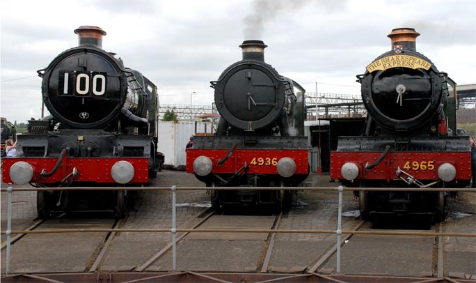 Three GWR engines at the open Weekend at Tyseley in 2008 