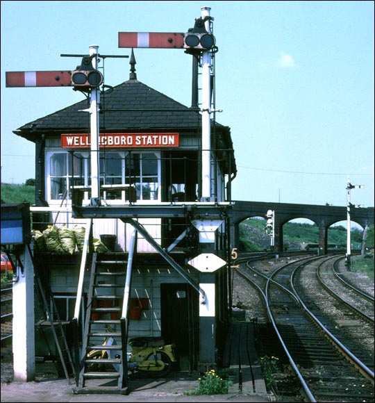 Wellingboro Station signal box at Wellingborough station.
