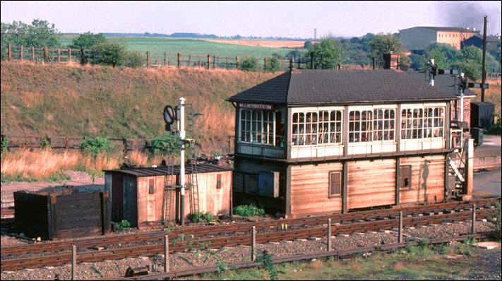 Wellingboro Station signal box at Wellingborough station in BR days