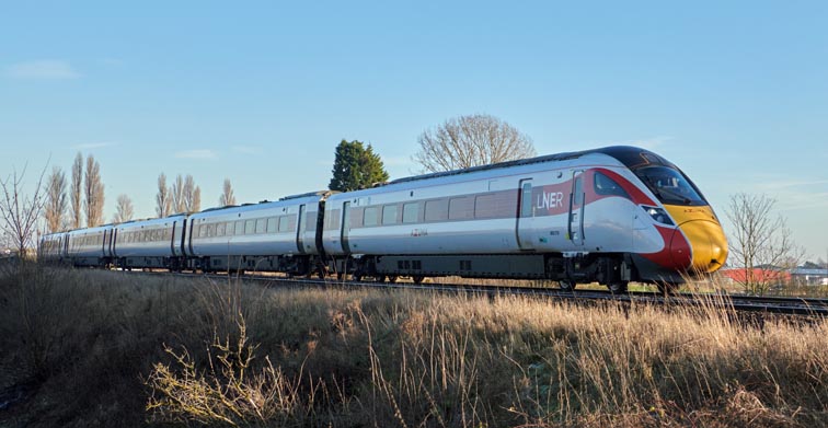 LNER Azuma ECS on Friday the 14th January 2022 at Whittlesea