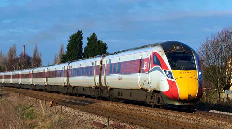 LNER Azuma at Ramsey road level crossing Whittlesea 