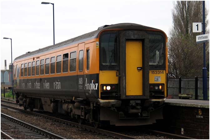 Anglia 153314 in Whittlesea station 