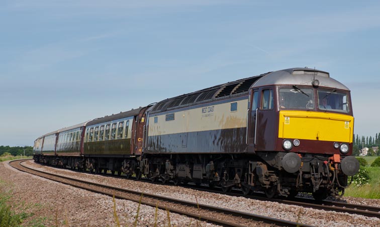 West Coast class 57 on a ECS move to Norwich at Whittlesea 