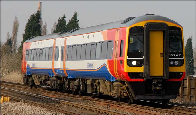 East Midlands Trains 158 785 on Saturday 21st March 2009 at Whittlesea 