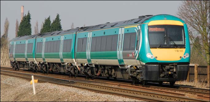 three car Cross Country 170108  at Whittlesea