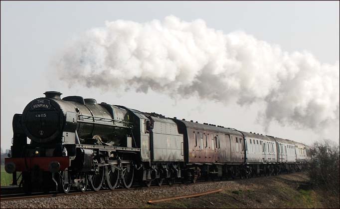 LMS Class 7P 4-6-0 no 46115 Scots Guardsman at  Whittlesea