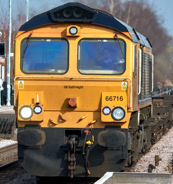 GBRf class 66716 at Whitlesea station on the 23rd March 2022 