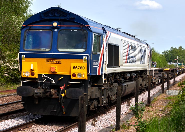 GBRf class 66780 named 'The Cement Express' at Whittlesea station 