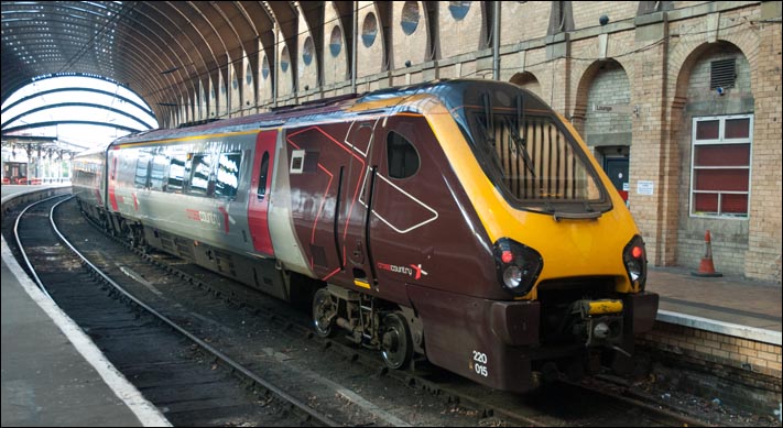 Cross Country 220 015 in one of the Bays at York Cross Country 220 015 in one of the Bays at York