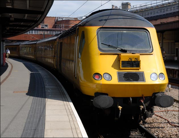 Network Rails New Measurement Train (NMT)in platform 10 at York station in May 2008