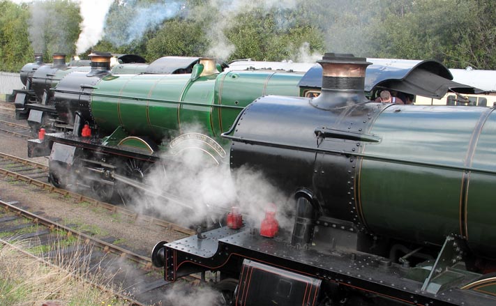 Four Great Western steam Locomotives at Barrow Hill