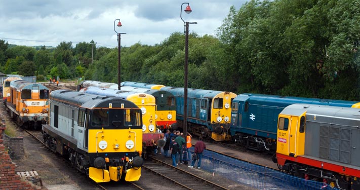 class 20s lined up at Barrow Hill in 2007 
