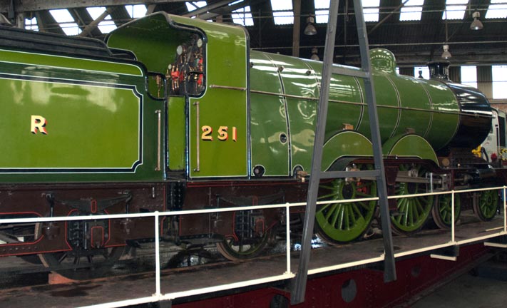 GNR 4-4-2 no.251 on the turntable at Barrow Hill  GNR 4-4-2 no.251 on the turntable at Barrow Hill
