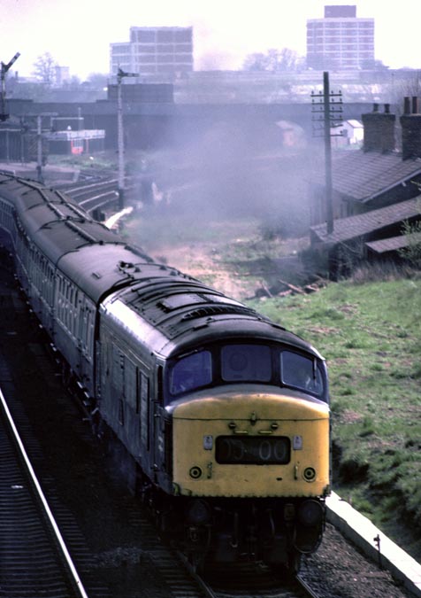 a class 45 leaves Bedford station  A class 45 leaves Bedford station