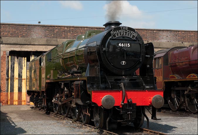 SCOTS GUARDSMAN 46115 outside the shed at Carnforth SCOTS GUARDSMAN 46115 outside the shed at Carnforth