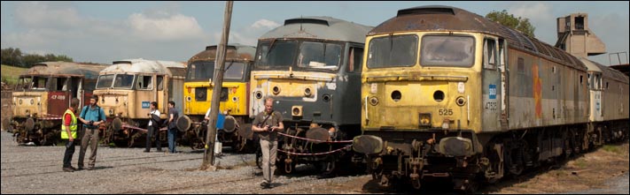 Part of the site had stored(?) Diesel locomotives in various states of rust.