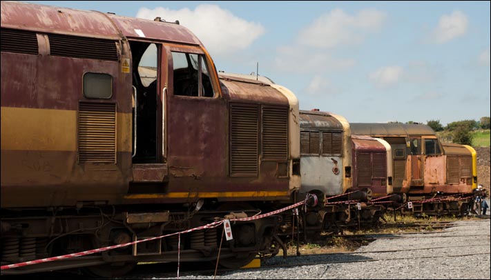 Line of class 37s awaiting there fate Line of class 37s awaiting there fate
