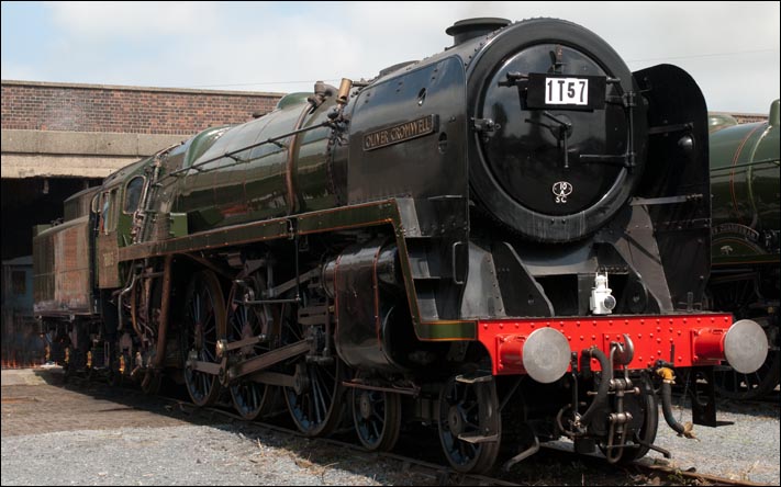 70013 Oliver Cromwell outside the shed at Carnforth. 70013 Oliver Cromwell outside the shed at Carnforth.