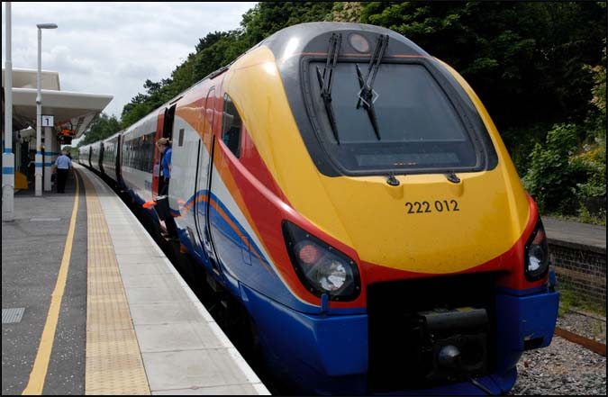 East Midlands Trains class 222 012 at the New Corby station in 2010