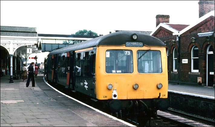 DMU to Cambridge in the now closed  platform 1 at March 