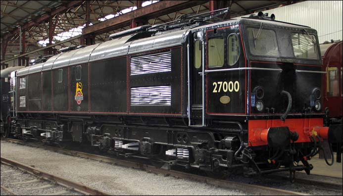 Class EM2 used on the now closed Woodhead line on display at the Midland Railway