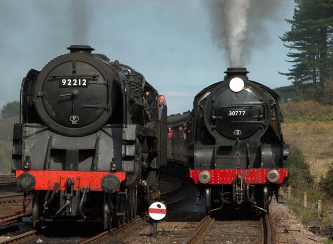 9F no.92212 and 30777 at Weybourne in 2010