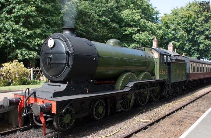 B12 no.8572 in LNER green at Holt station in 2014