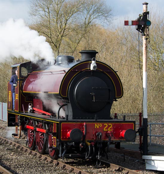 0-6-0ST no22 light engine at Orton Mere station in 2015 0-6-0ST no22 light engine at Orton Mere station