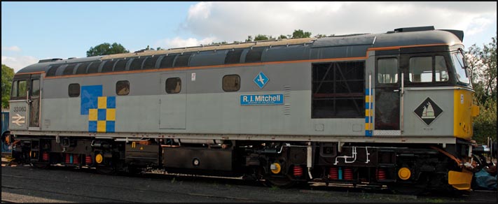 Class 33063 on shed at Wansford