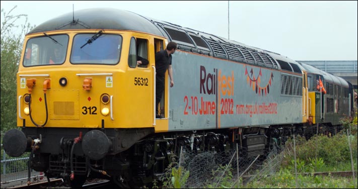 Class 56312 at Orton Mere station in 2012