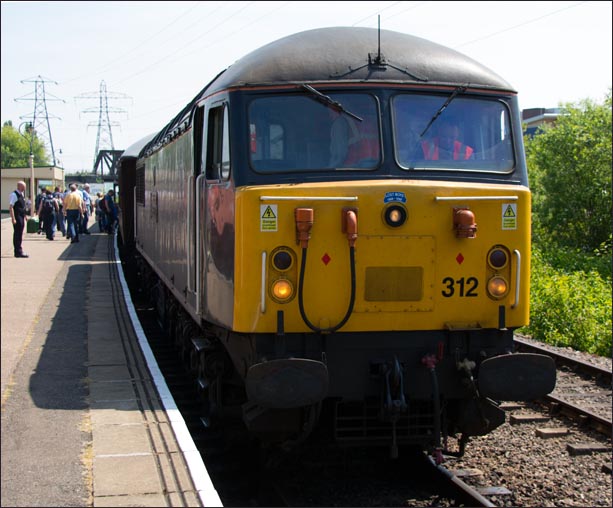 DC Rail Class 56 312 at Peterborough Nene Valley station.