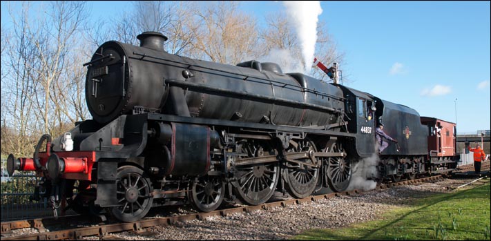 Black 5 44837 and brake van 