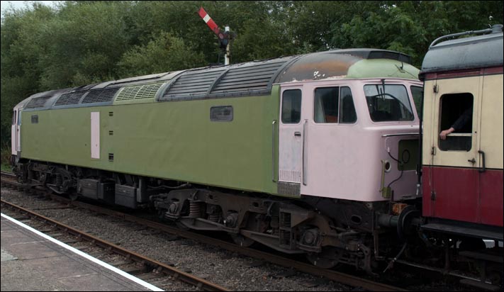 Class 47765 at the Nene Valleys Orton Mere station 