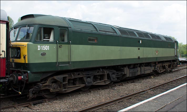 Class  47 as D1501 at Orton Mere railway station on Friday the 16th of May 2014  Class  47 as D1501 at Orton Mere railway station on Friday the 16th of May 2014