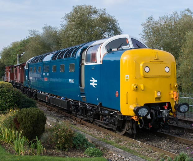 Class 55007 at Orton Mere 