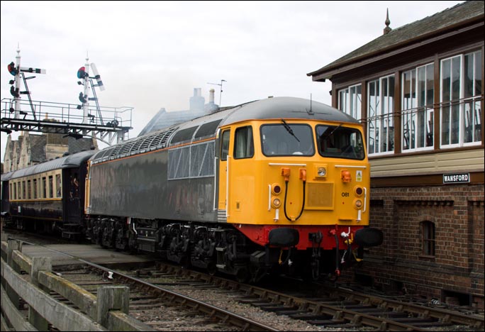 Class 56081 leaving in Wansford station past Wansford signal box at Nene Valley Railway on Saturday the 27th September 2014  Class 56081 leaving in Wansford station past Wansford signal box at Nene Valley Railway on Saturday the 27th September 2014