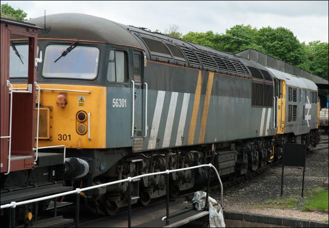  Class 56301 and 31108 in the yard at Wansford