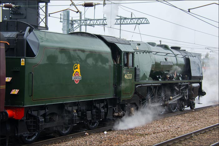 Duchess of Sutherland in platform 4 at Peterborough 