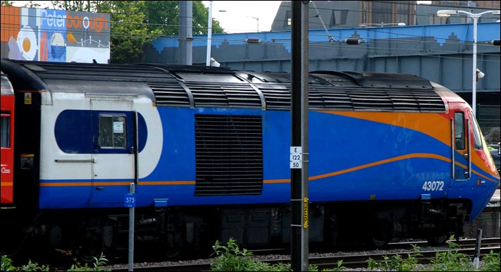 East Midland Trains HST on Hire to East Coast in platform 2 on the 28th of April 2011 East Midland Trains HST on Hire to East Coast in platform 2 on the 28th of April 2011