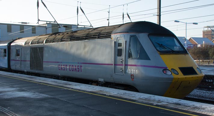 East coast HST power car 43 311 in platform 3 