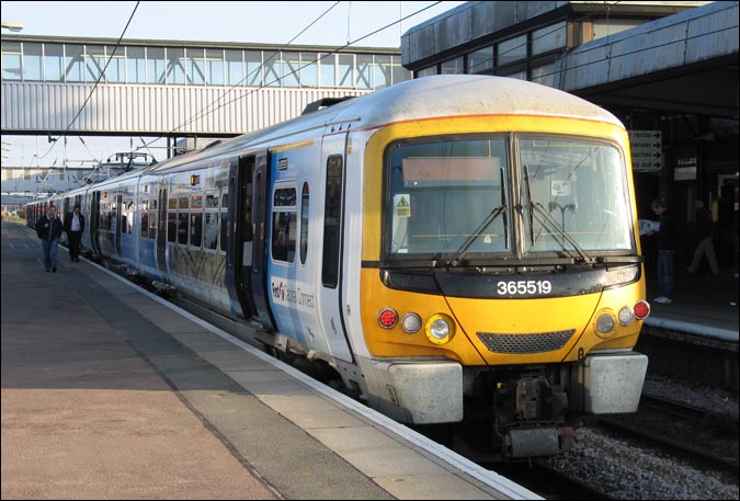 First Capital Connect 365519 in platform 3 at Peterborough on the 9/9/2006