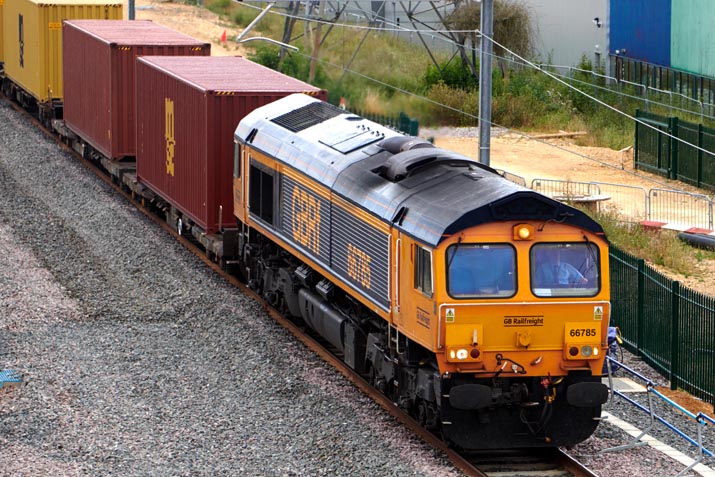 GBRf class 66785 on the  12 August 2021