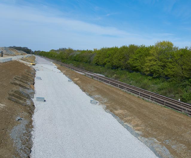 Looking towards Spalding some more balast has been  put down.