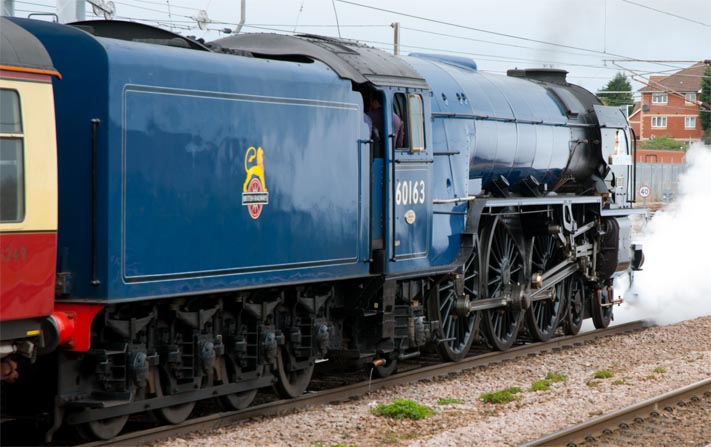 A1 4-6-2 no.60163 Tornado in platform 4 at Peterborough on 4th April 2014 