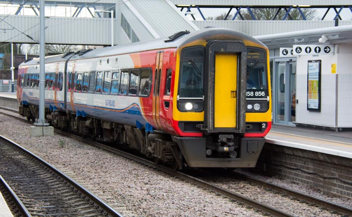 East Midland trains class 158 856 in platform 6