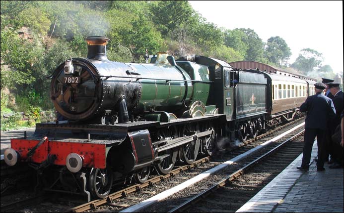 7802 Bradley Manor at the Severn Valley Railway at Bewdley 