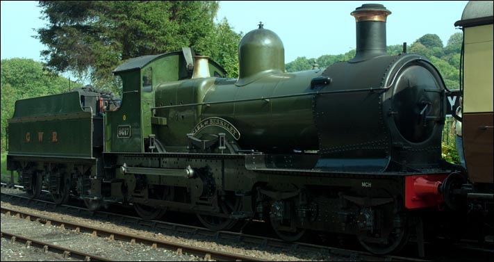GWR number 9017 Earl of Berkeley leaving Highley station for Bridgnorth