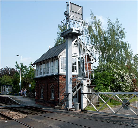 Heckington signal box on the 24th of May 2012 from the level crossing end