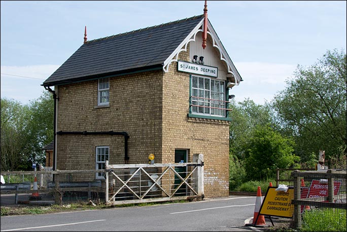 St James Deeping signal box in 2014 from the road